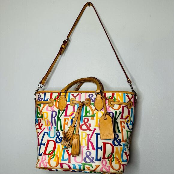 DOONEY & BOURKE Gráfica Retro East West Shopper Vachetta Shoulder Strap Handbag - Picture 1 of 16